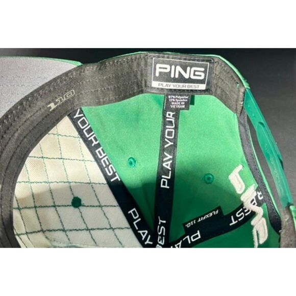 PING Quilted Front Snapback Golf Hat Green Adjustable One Size NEW - Picture 4 of 6